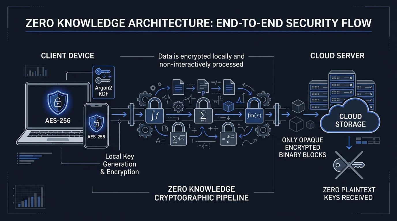 Diagrama de Arquitectura Zero-Knowledge NovaKey